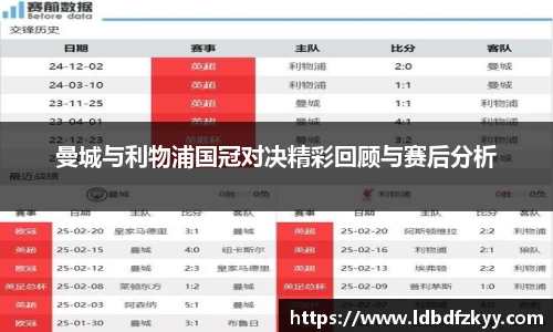 曼城与利物浦国冠对决精彩回顾与赛后分析